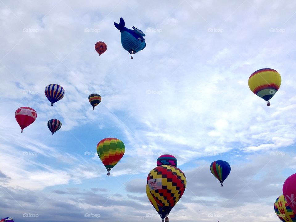 Balloon Fiesta 2015 ABQ. Up in the air, shot of some great colorful balloons!
