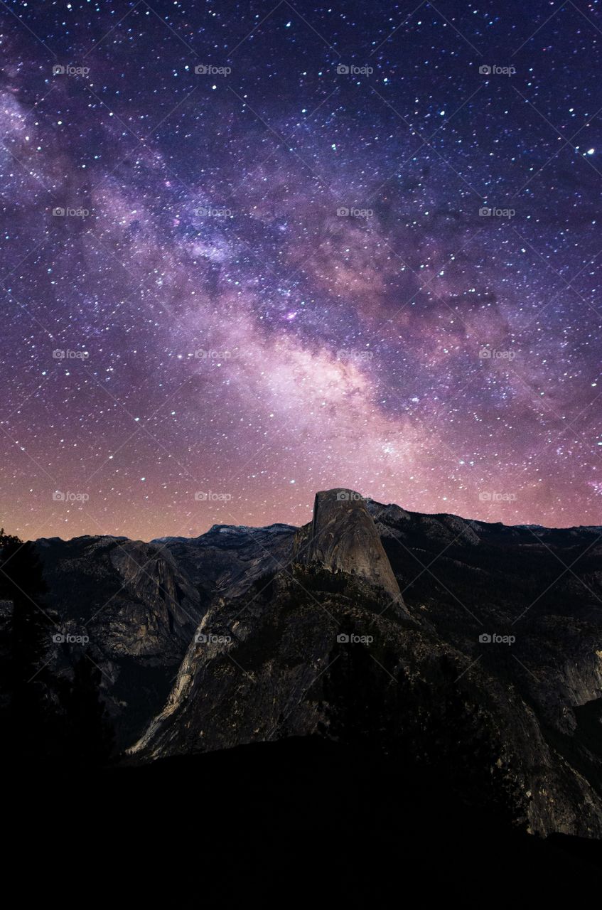Yosemite Valley, Half Dome, National Park, Milky Way, Night