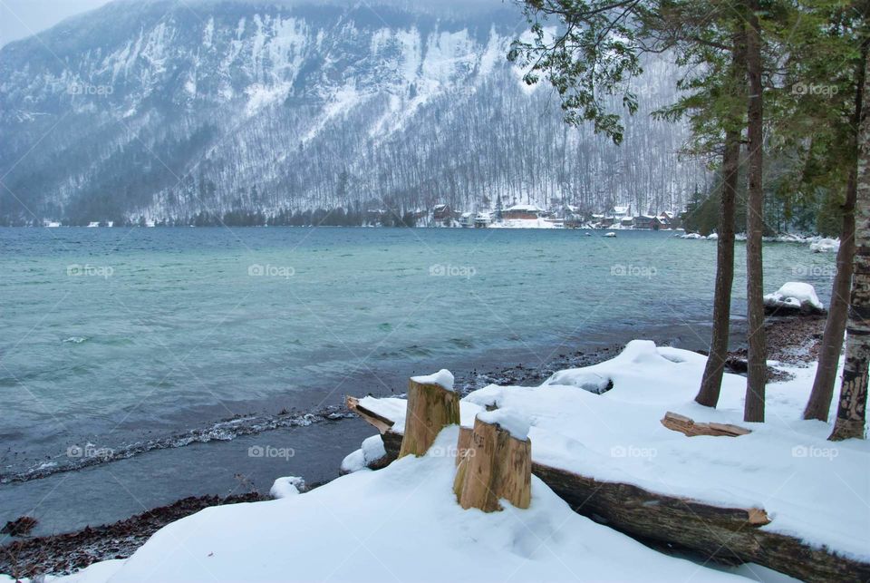 lake Willoughby in westmore VT
cold blue waters looks like the ocean and tree stumps from years past seen from the nude beach looking towards Mount pisgah's cliff side.