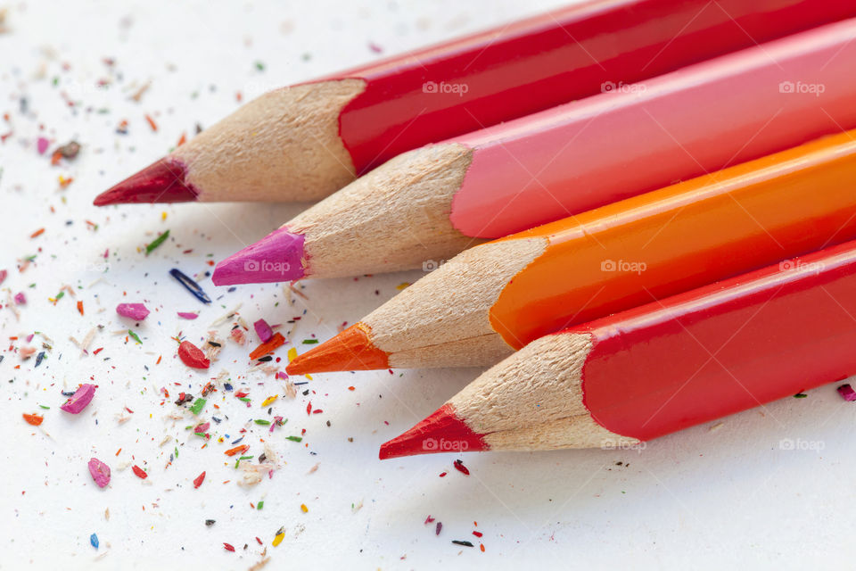 Close-up of colored pencils