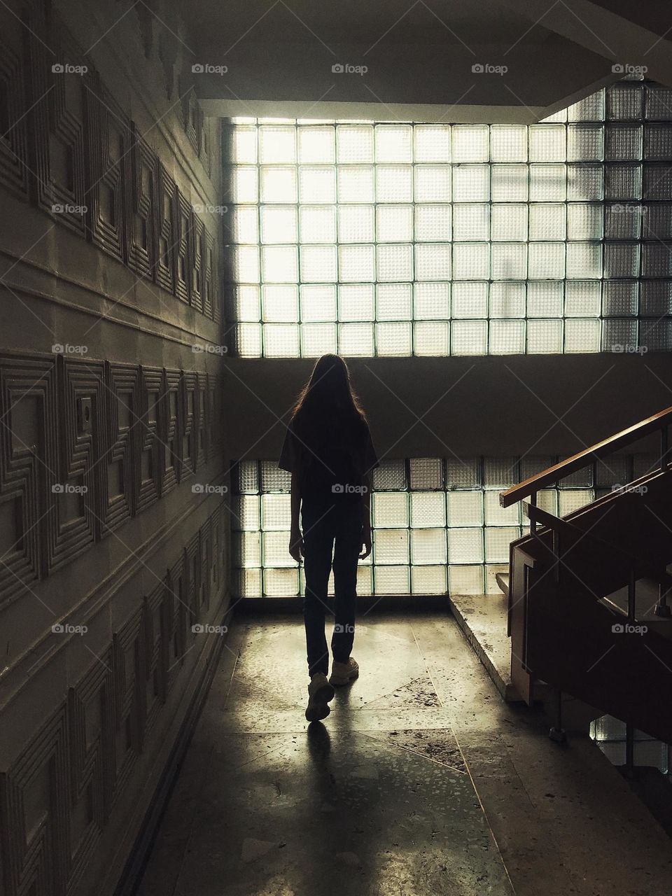 Glass squares in an old building