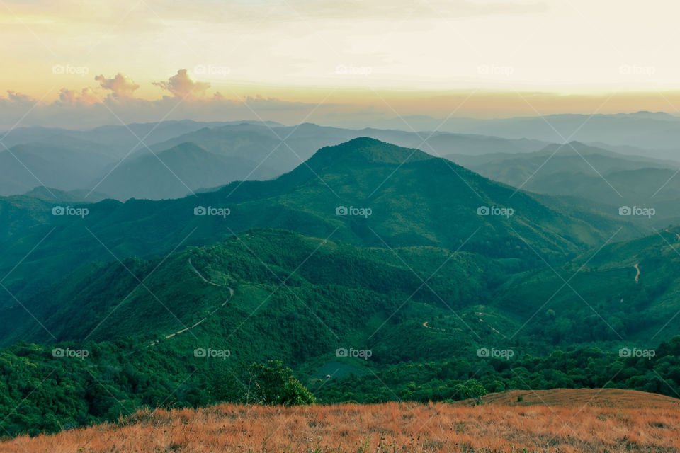 view from Pui-Kho mountain Thailand