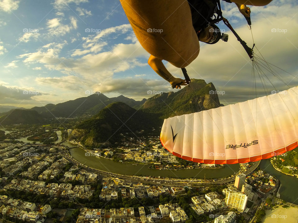 parachute facing down