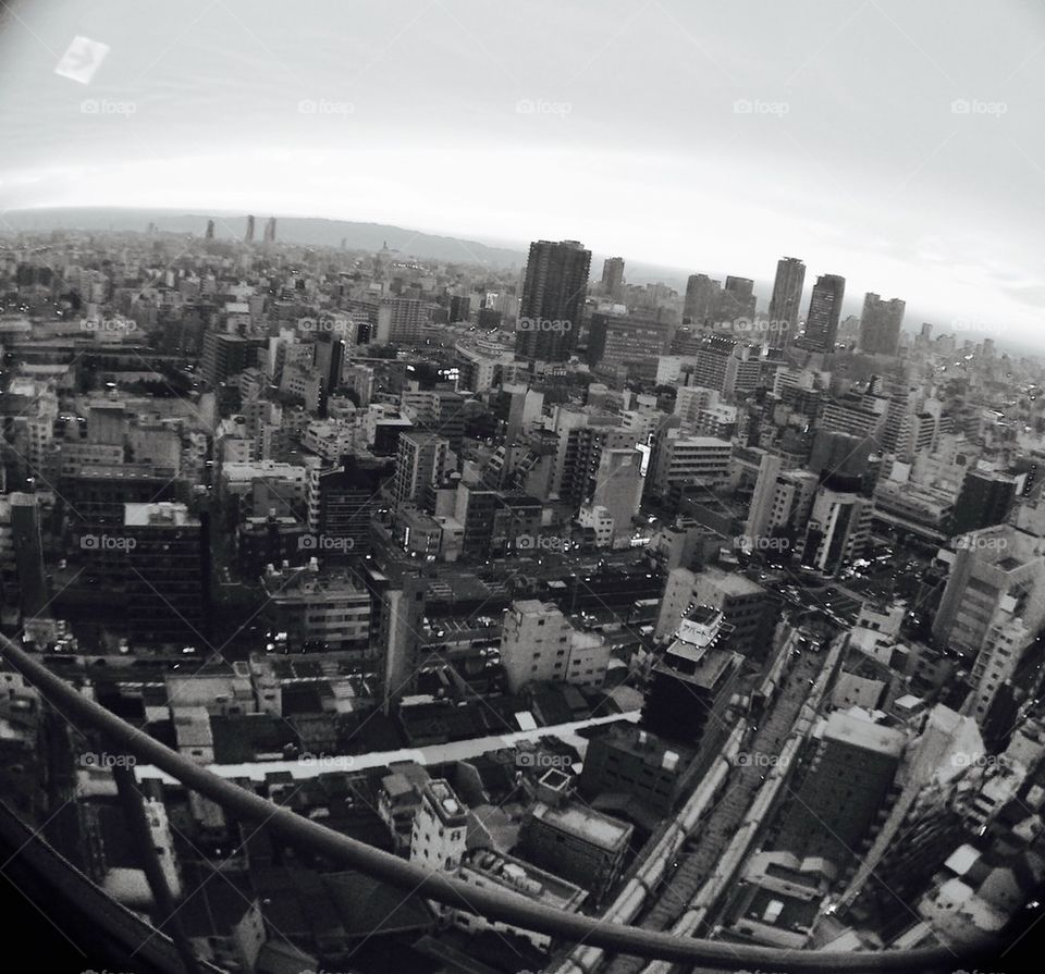 Osaka city from the top of Skytree