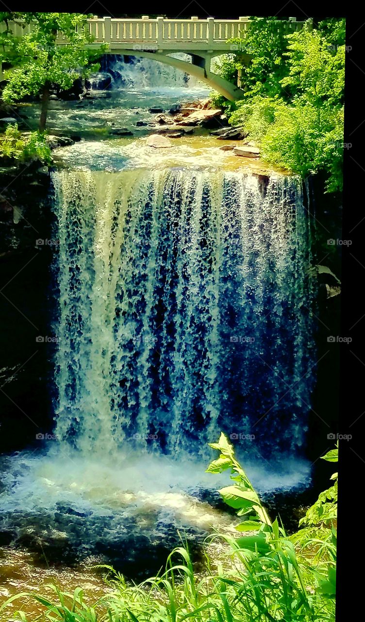 beautiful waterfall in Minnesota forest