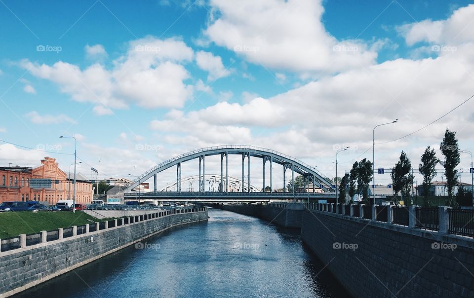 A bridge across Obvodny channel in Saint Petersburg 