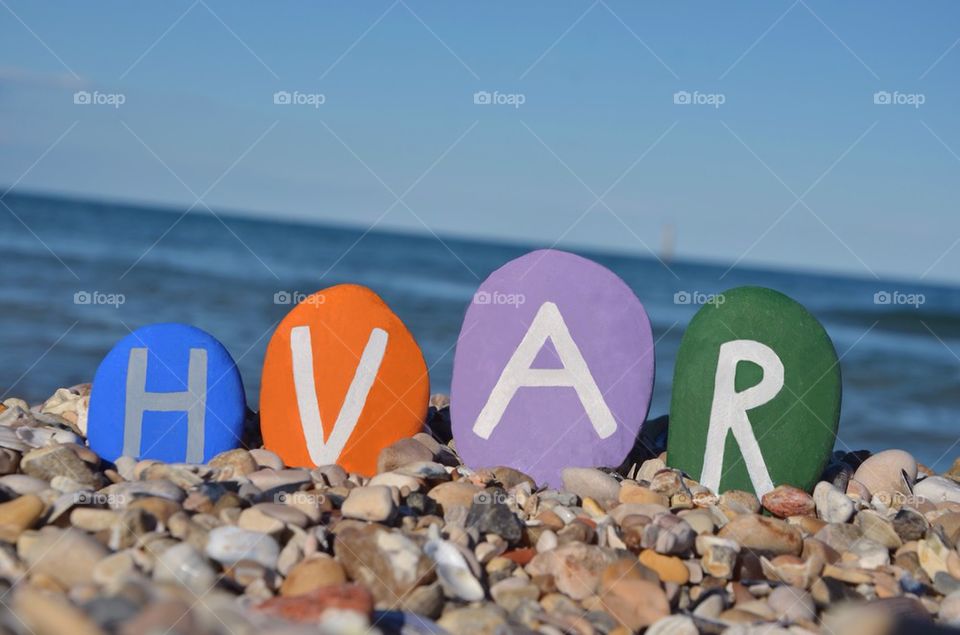 Hvar, Croatia, souvenir on colourful stones