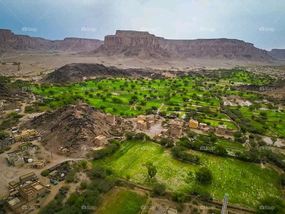 Glory be to God, the magnificent and picturesque view and the natural green trees are a view that is nothing more wonderful than it