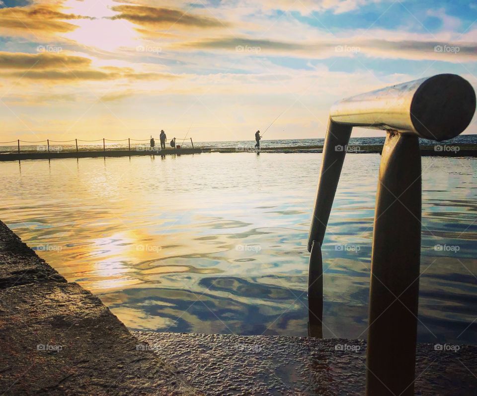 The sea pool at sunset