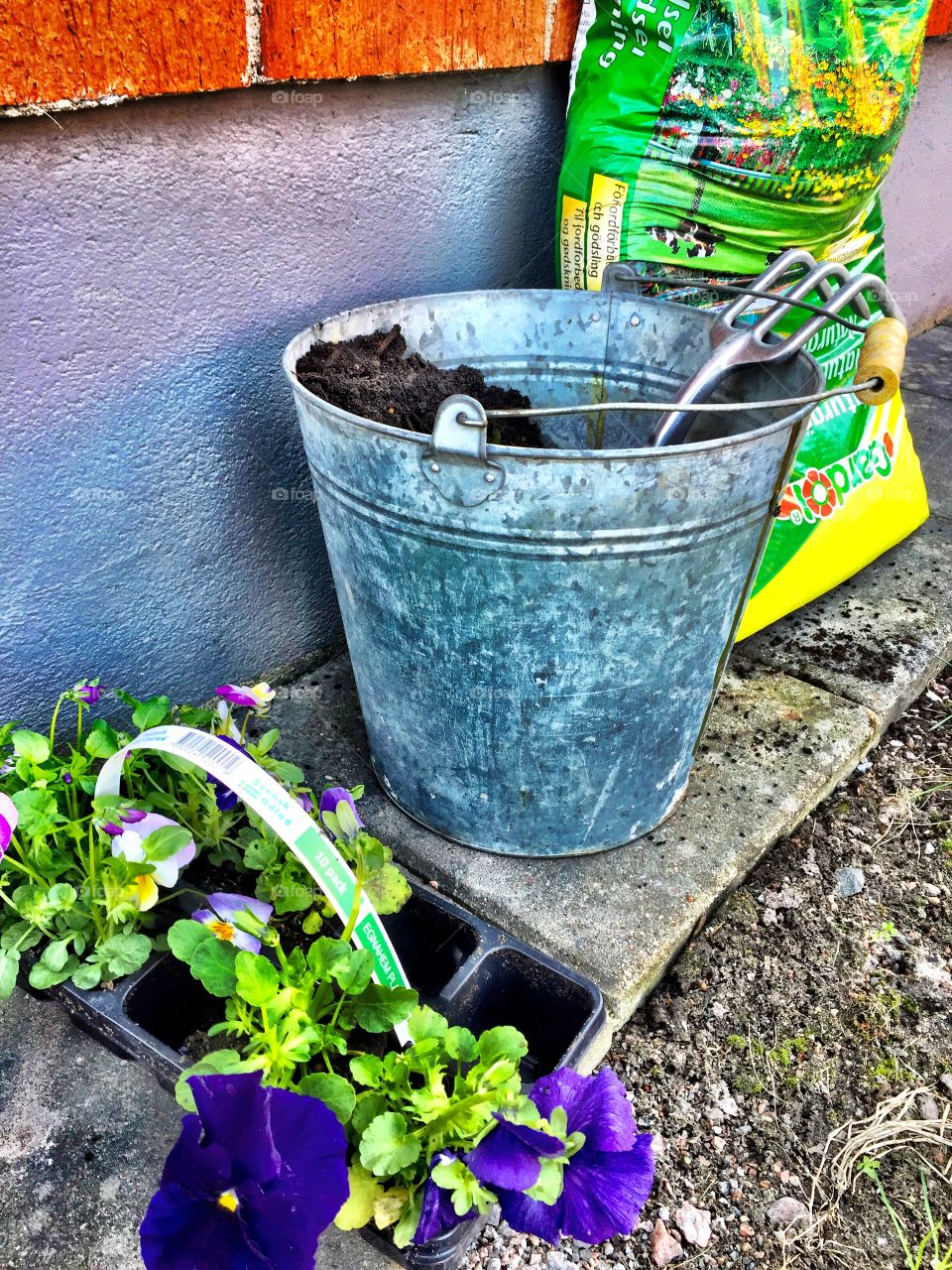 Outside garden. Gardens tools! 