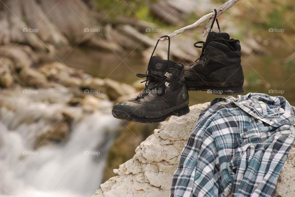 Hiking by river