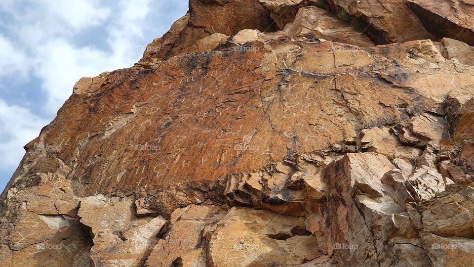 ancient writing on the rocks