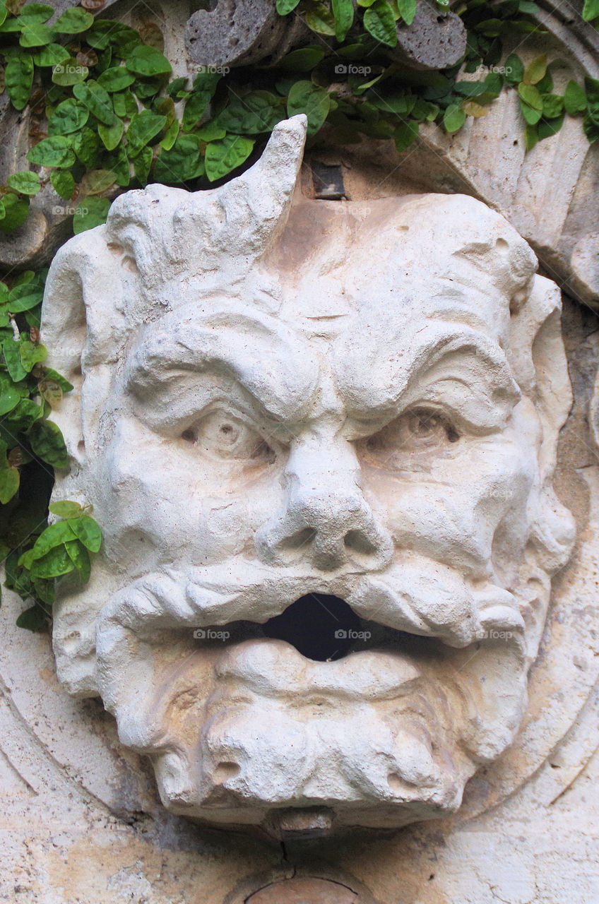 white statue face