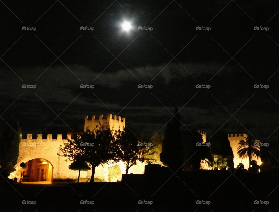 Full moon over Alcudia old town