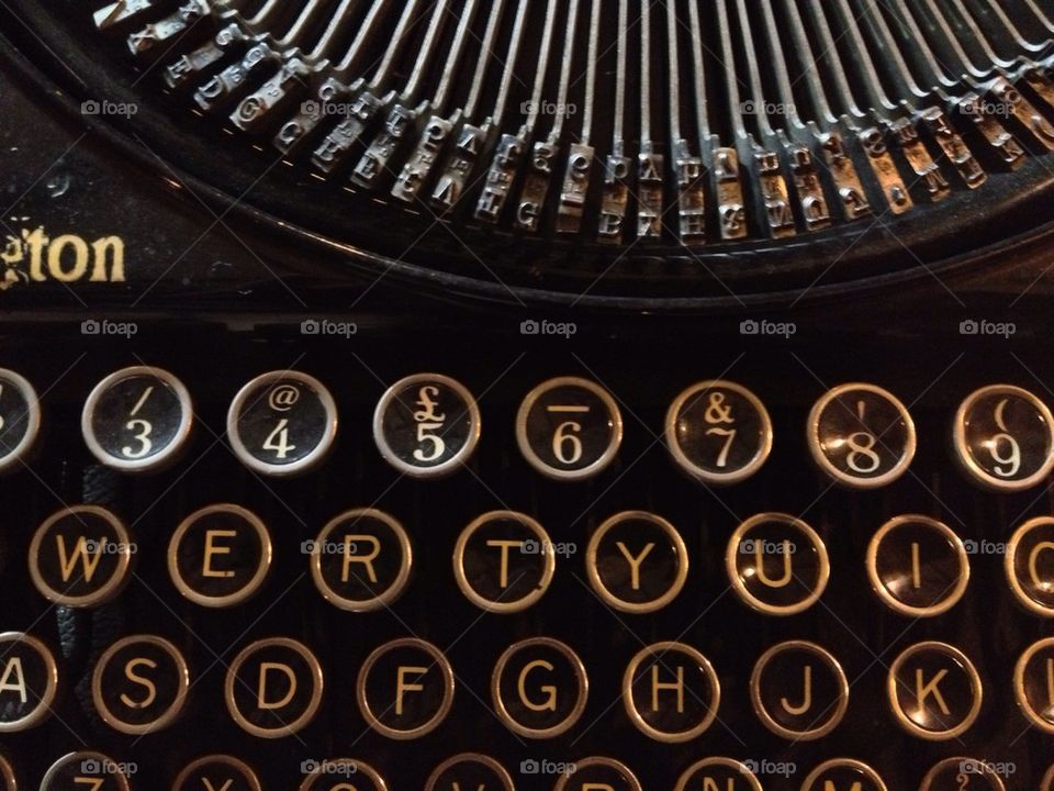 Old fashioned manual typewriter