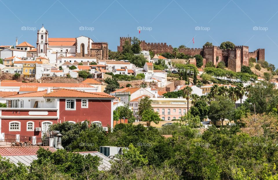 View of the town of Silves, Algarve, Portugal