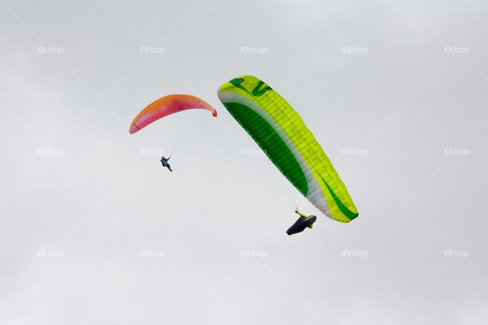 Two paragliders