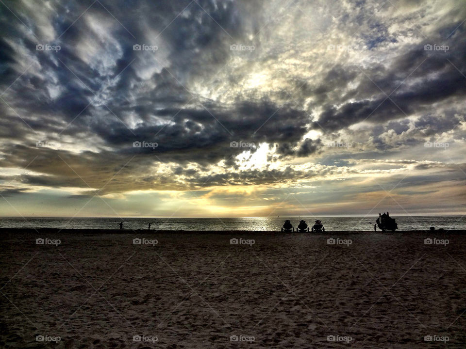 beach sky sunset clouds by vtrujillo10