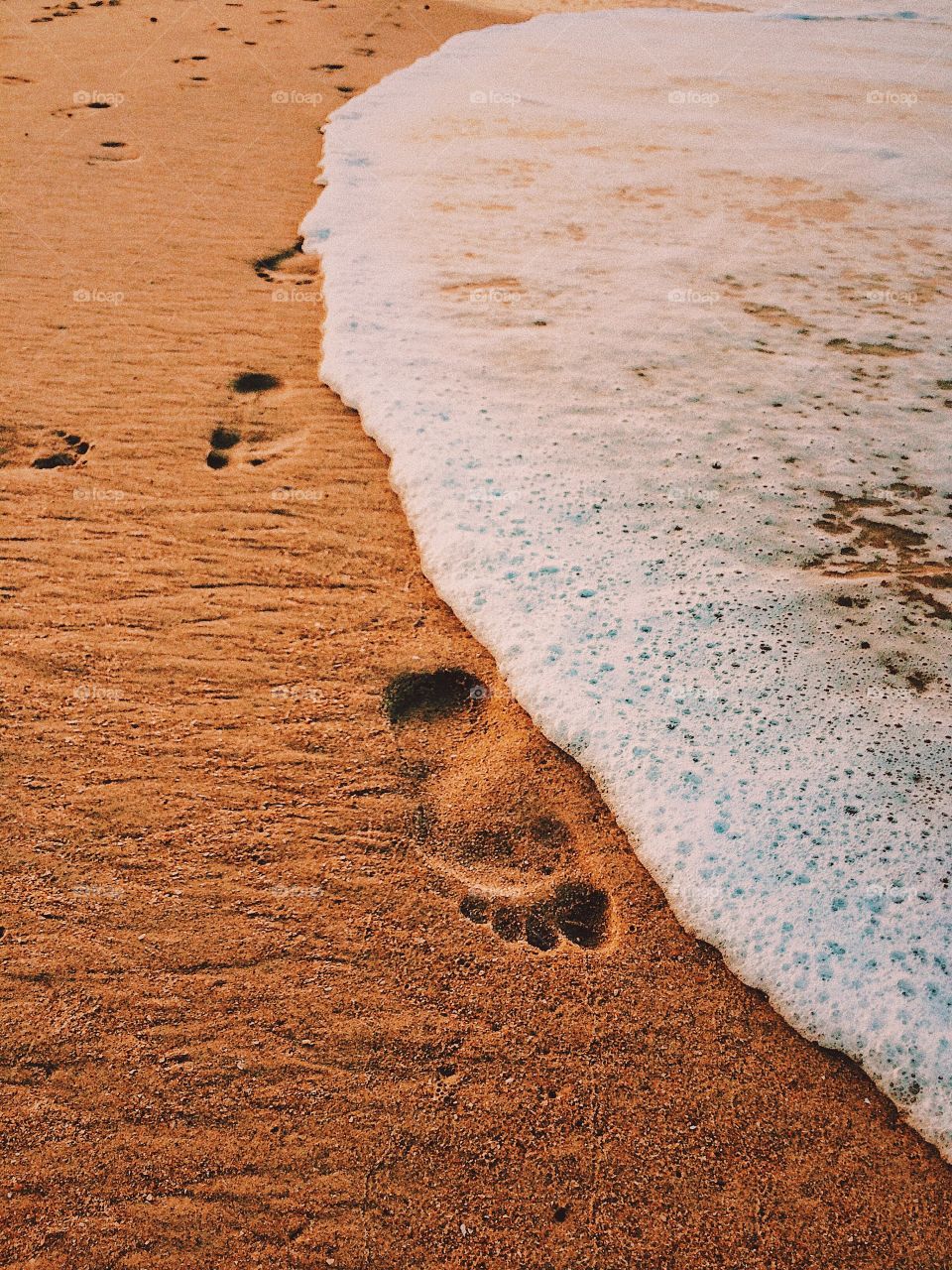 Footprints on beach