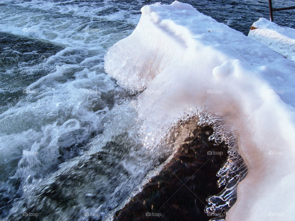 Waterfall on a dam