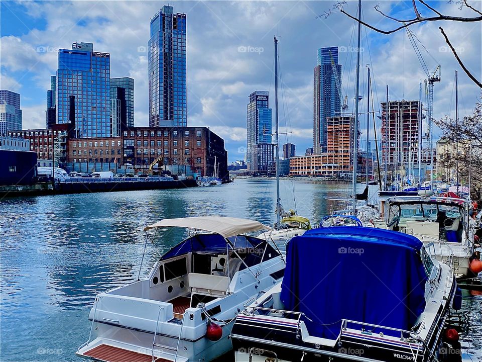 “Newtown Creek”, is a topic and a place of never ending riches. As we see here the ocean shimmers in various shades of blue and its surface is like glass. 2023. Hypnotic Productions