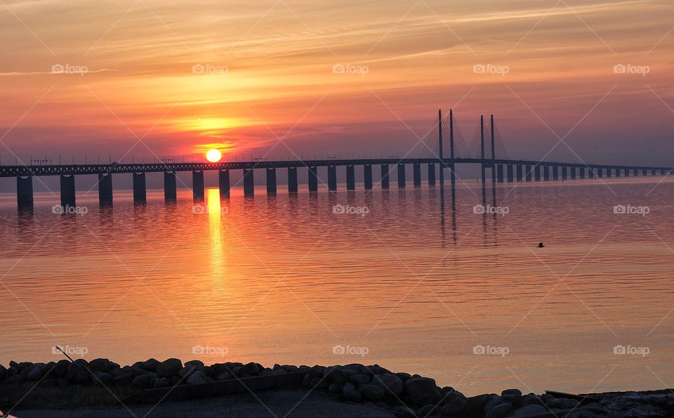 Sunset at Öresundsbron