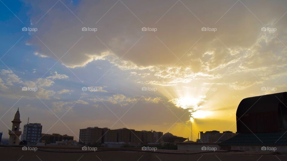 Sunset in Riyadh (a city in the desert)