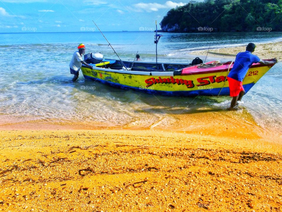 Fishermen coming in from sea