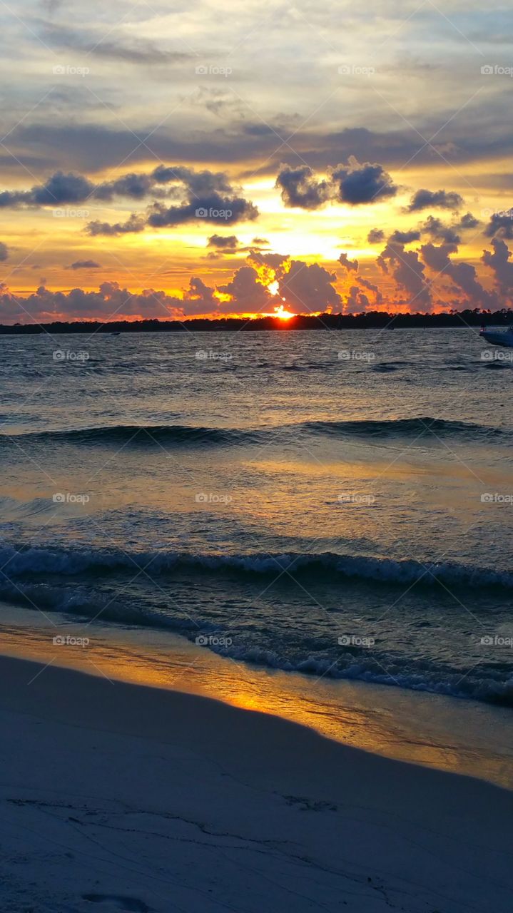Sunset over the beach