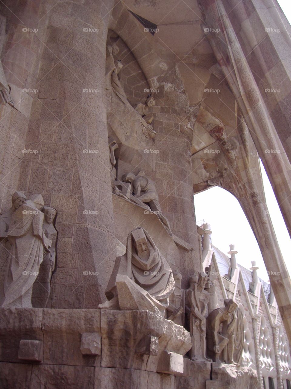 Statues on the facade of Sagrada familia 