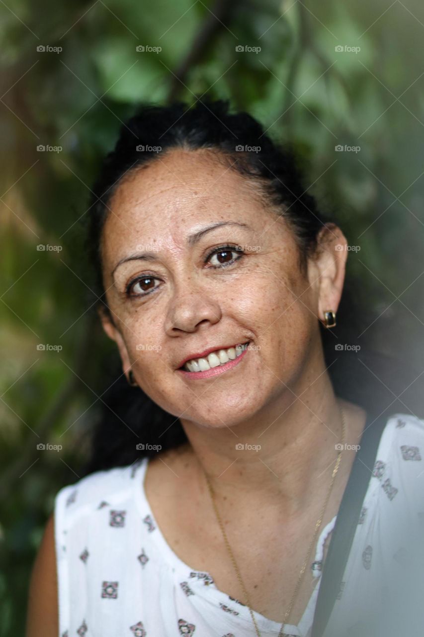 Portrait of a middle-aged Latin American woman