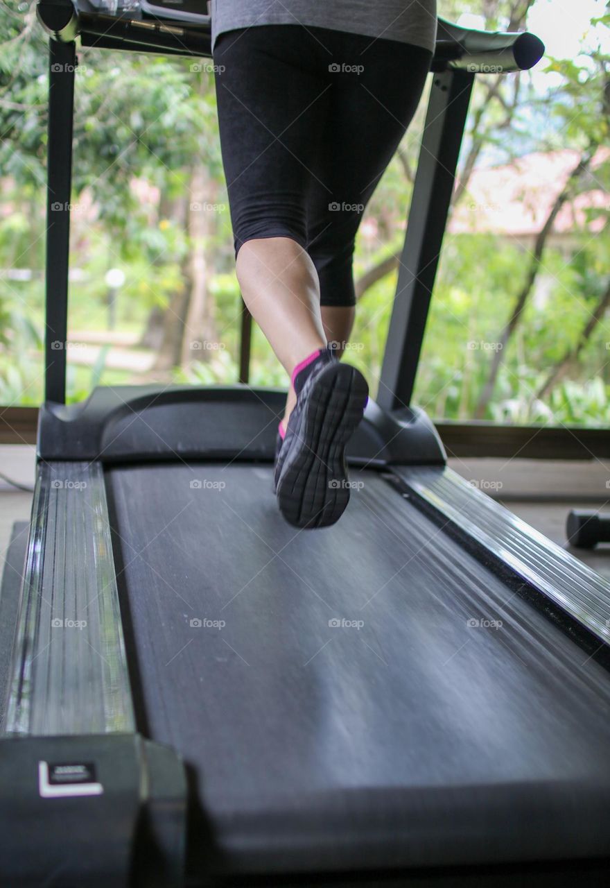 Exercising at the gym