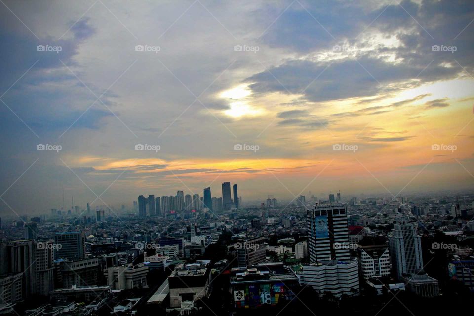 sunset at Monas Jakarta