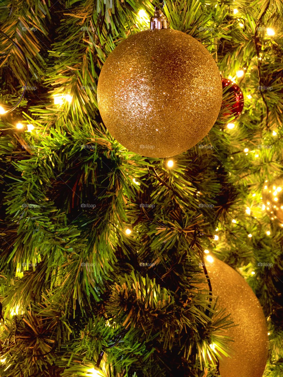 christmas ball decorated on christmas tree