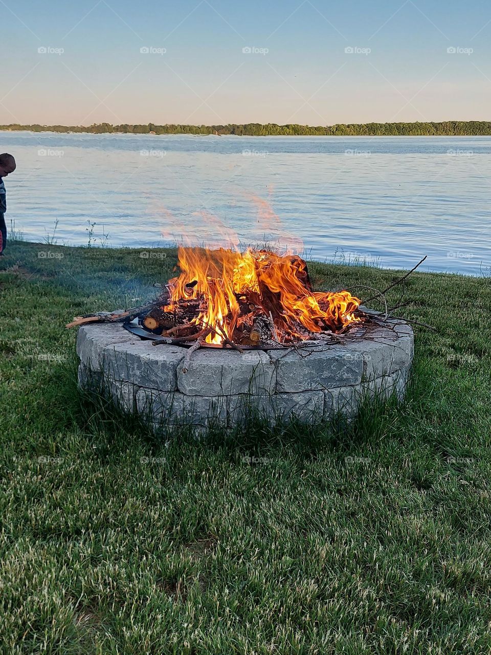 fire on lake couchiching