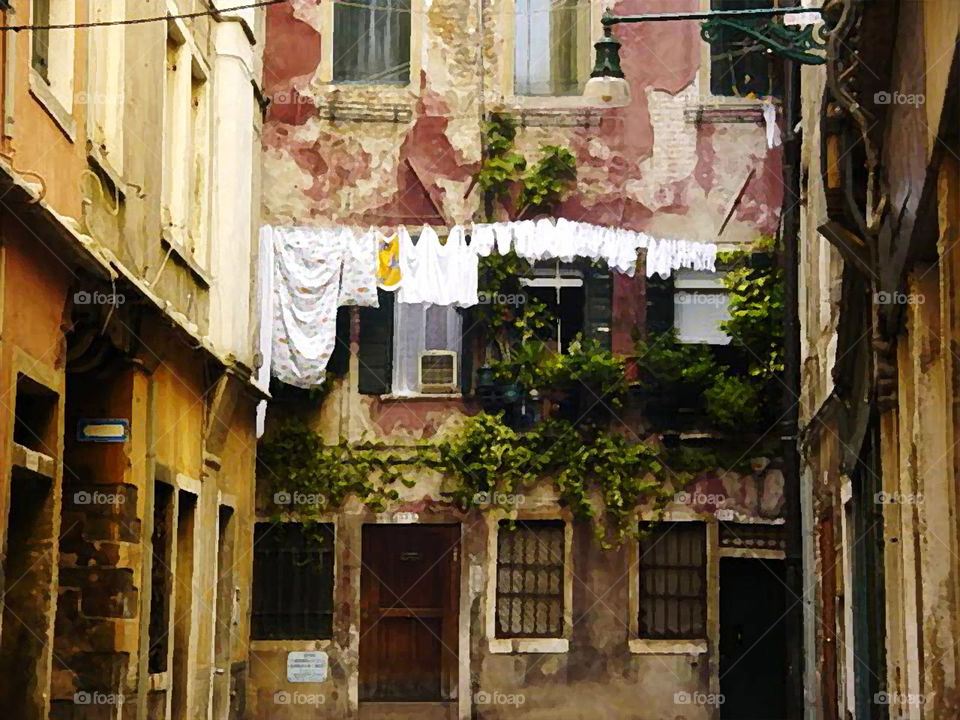 Balcony in Venise in Italy