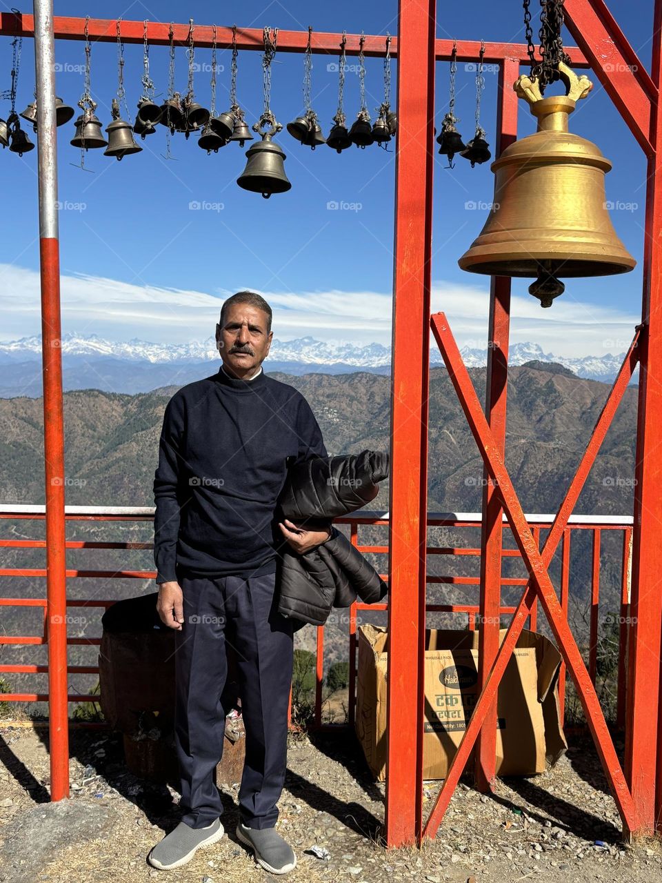 Distant view of the snow-clad peaks of the Himalayas : Spirituality combined with magnificence