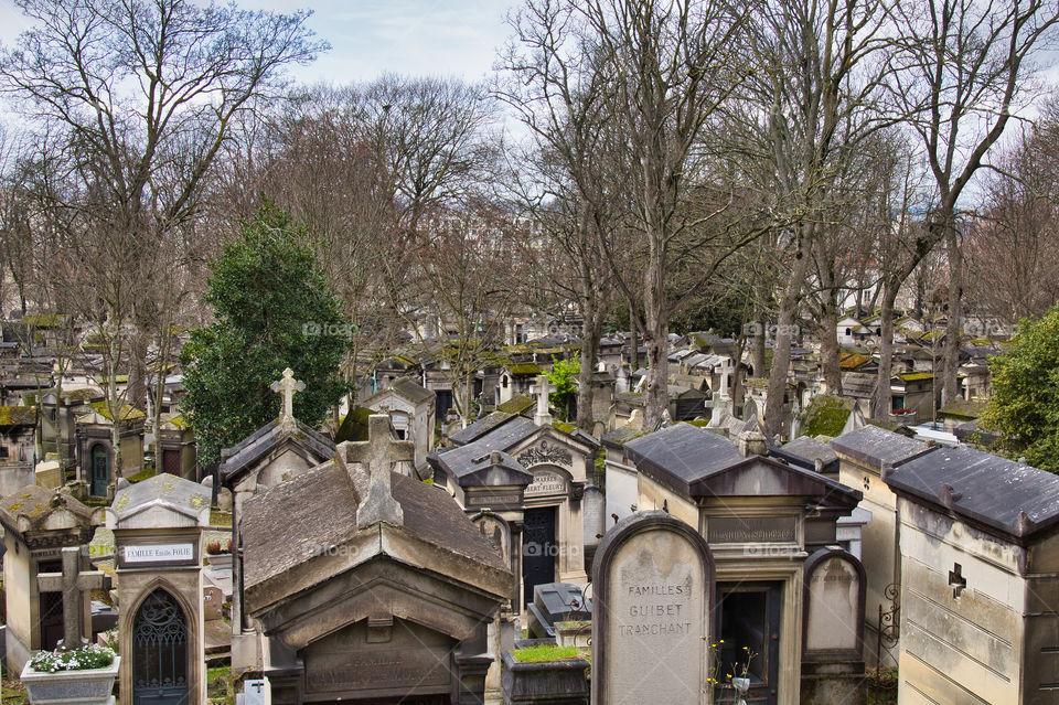 graveyard in the cemetery in paris