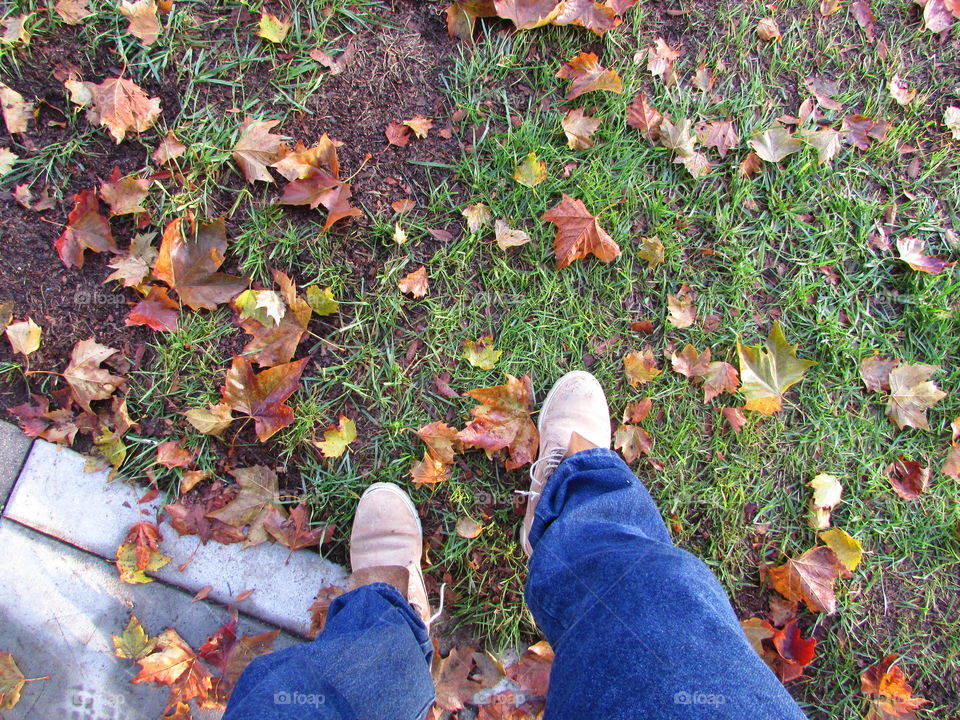 boots grass and concrete
