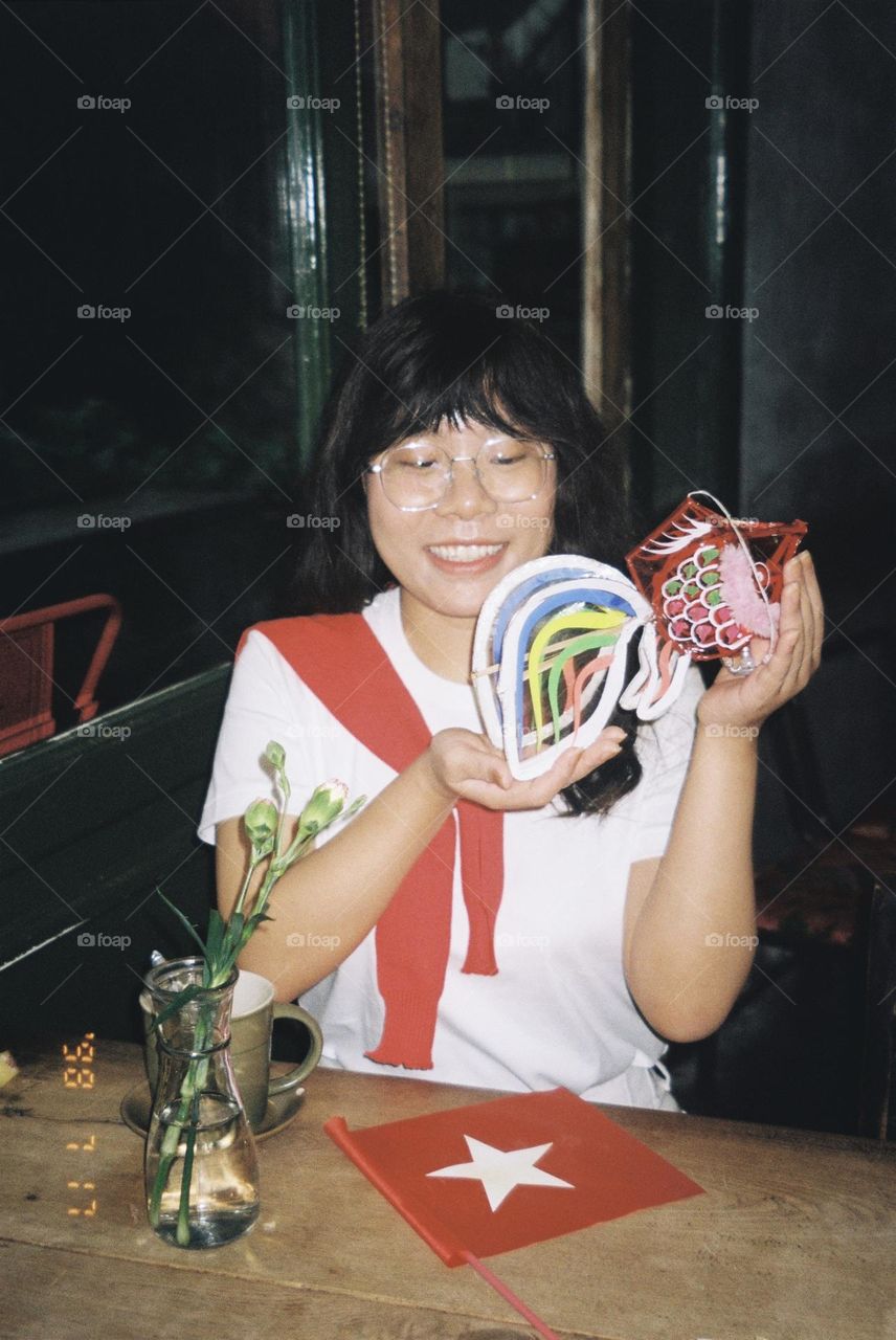 As a children, happiness is just enjoying a favorite meal with their family in a special festival