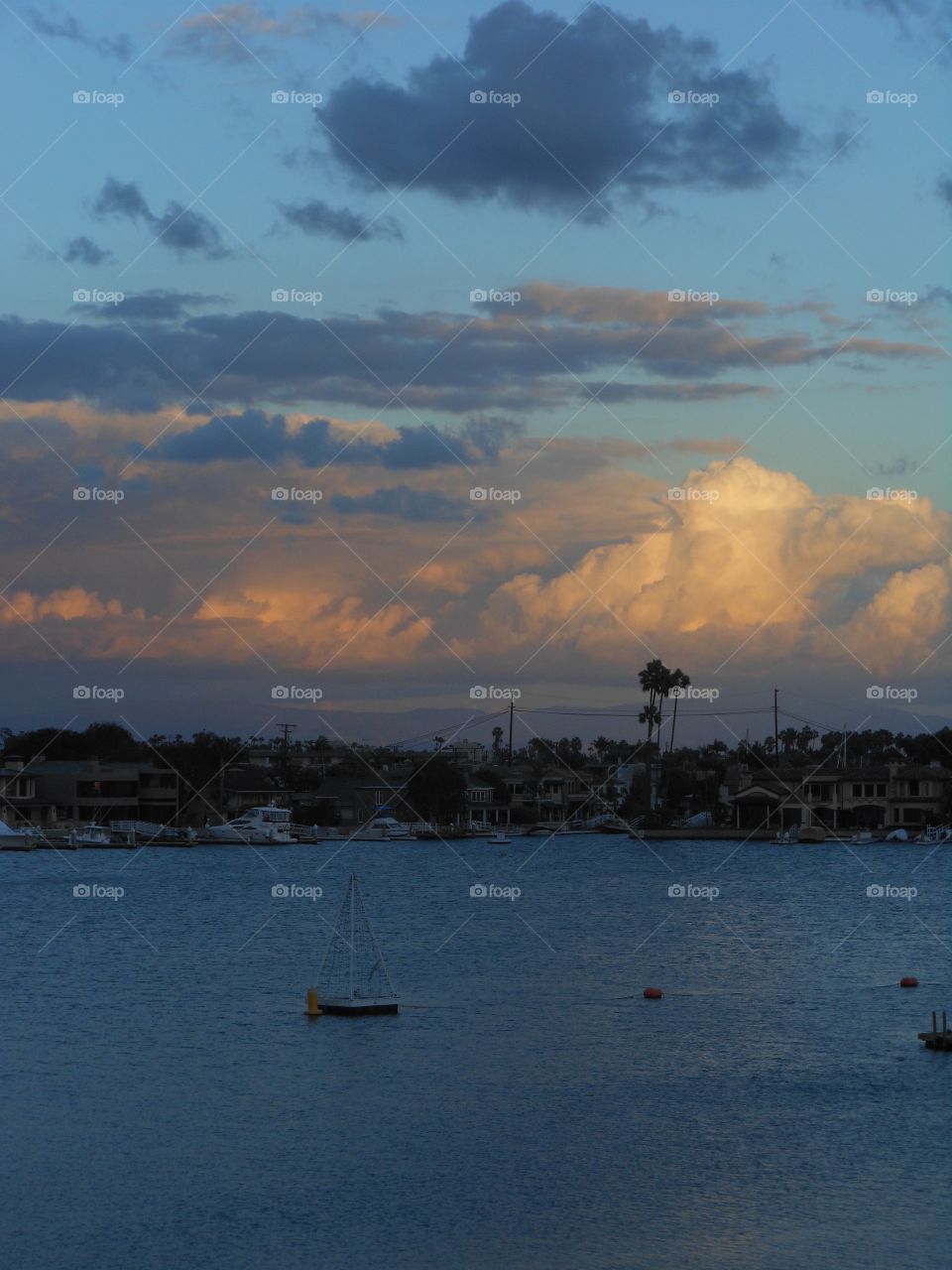 Sunset reflecting on storm clouds 