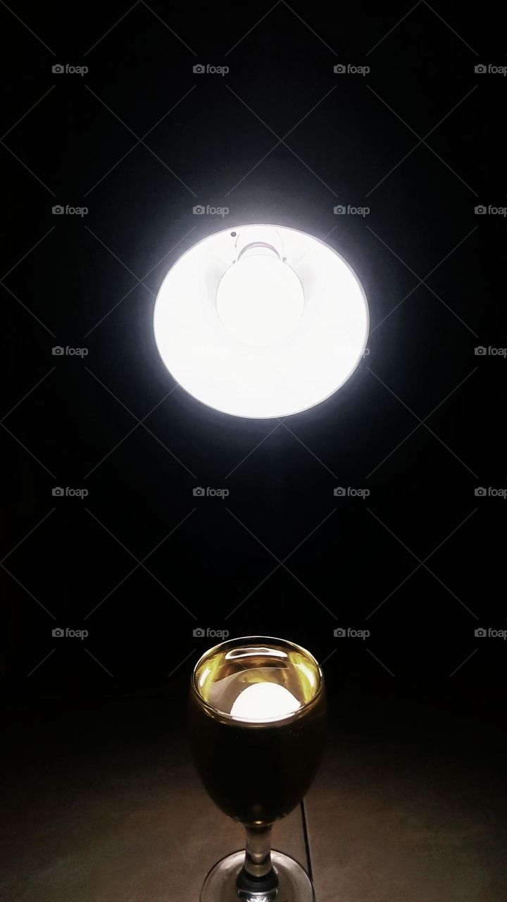 reflection of light in the glass