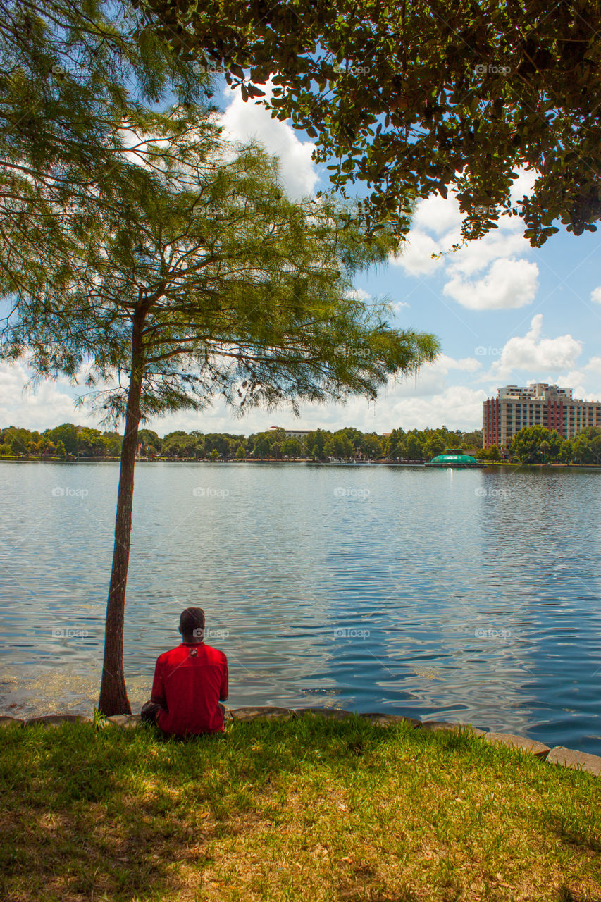 Relaxing by the lake
