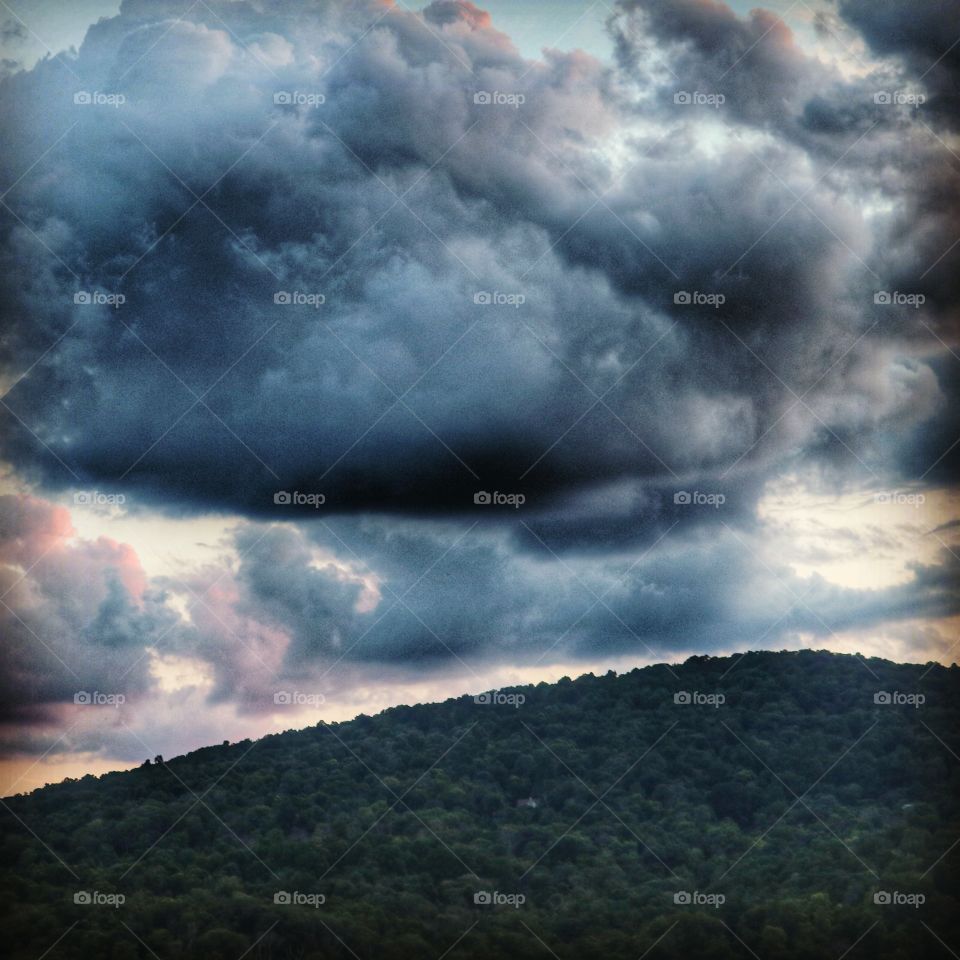 storm cloud over Blue Ridge Mountains