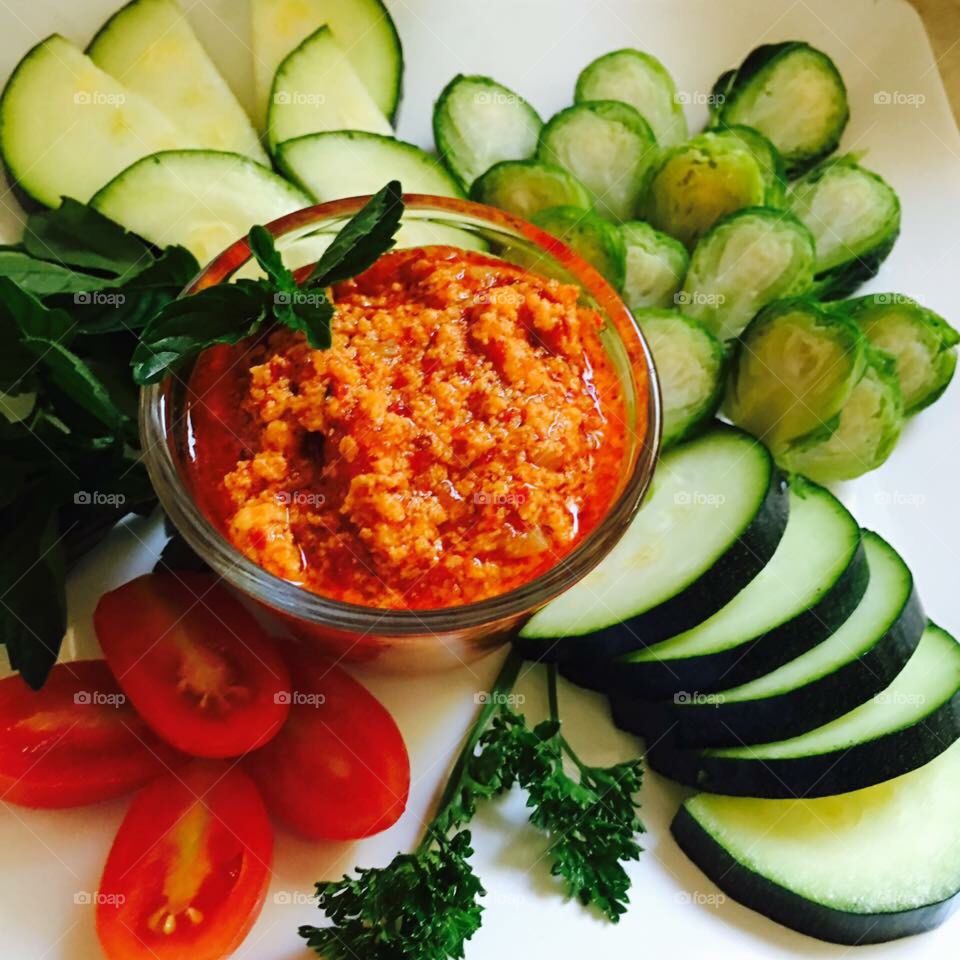 Thai chili dip/veggies 