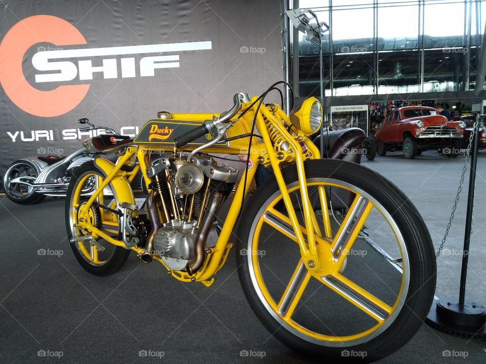 yellow motorcycle