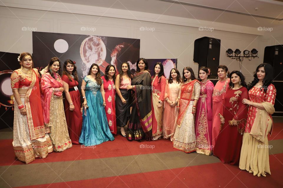 rituals  all  women's together in Indian saree