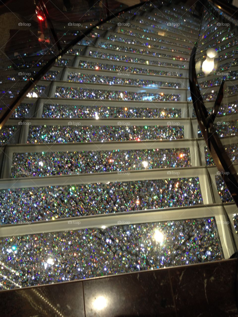 Susan Archer. Diamond staircase aboard cruise ship