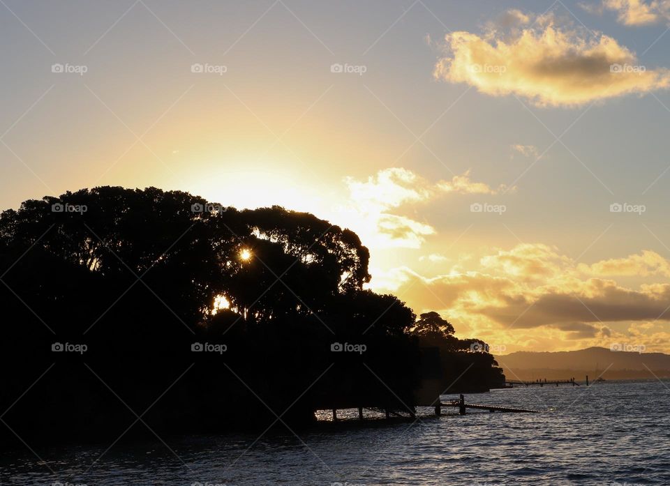 Beautiful sunset in New Zealand 