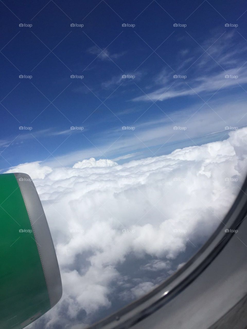 Airplane window cloud 